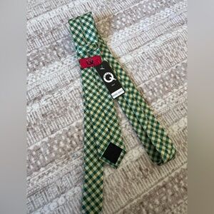 Brand Q Green Check Men’s Silk Tie NWT